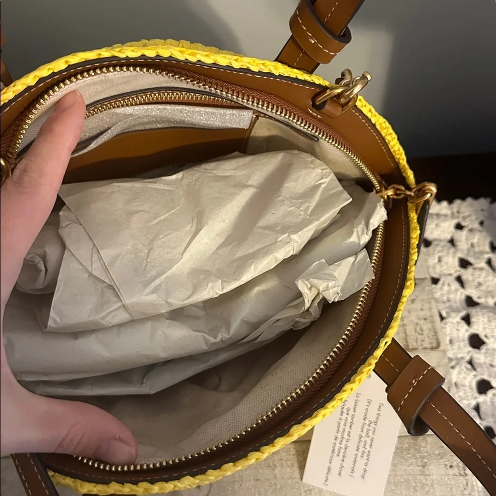 Nwt Kate spade lemon drop straw lemon crossbody bag - Picture 13 of 13